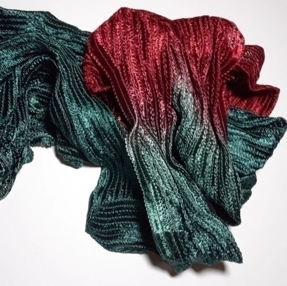 Vintage Silk Corded Weave Tassel Neck Scarf